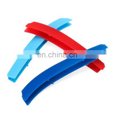 3Pcs 3D Tri-Color Car Sticker Printing Machine Front Electric Bumper Car Grill Grille Trim Sport Strips Cover Stickers For Sedan