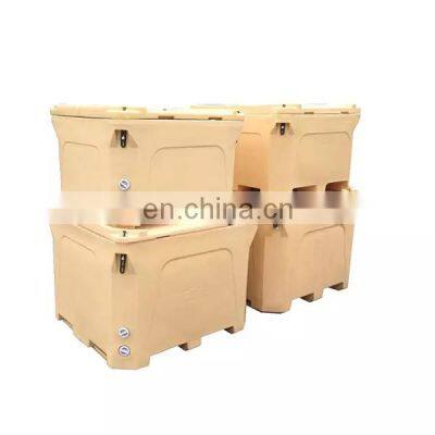 Customized Color Large capacity LLDPE Fish cooler box 300ml 660ml 1000ml outdoor seafood box Insulated