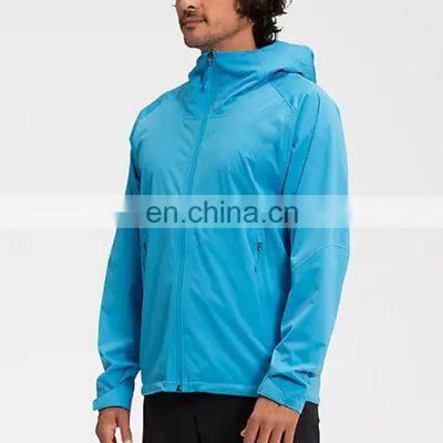 2021 High quality fashion Light weight waterproof men hoodies coat zip up windbreaker  jacket