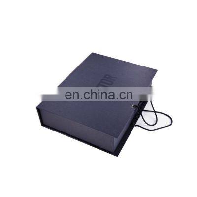 Black Gift Boxes Luxury Paper Box with Client Logo Customized Art Paper Printing and Design UV Coating Varnishing Embossing