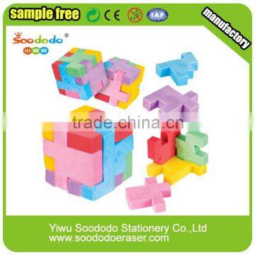 6 Color Combined Cube Japanese 3D Puzzle Eraser