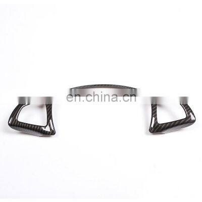 Carbon Fiber ABS Plastic Steering Wheel Decoration Frame Trim For Mercedes Benz C GLC E Class W213 W205 Car Accessories