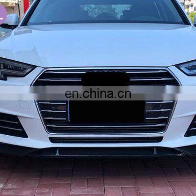 Car front lip Three stage Carbon fiber front lip  front bumper with lips  For Audi A4 B9 2017 2018 2019