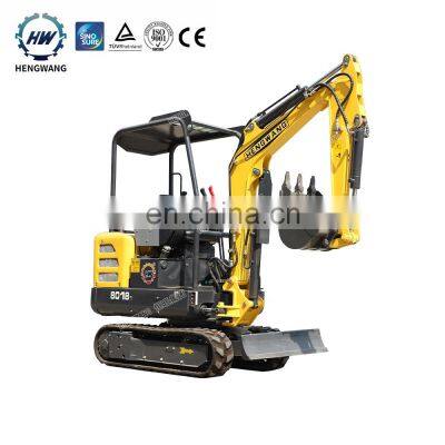 1.8 ton 2 ton Small Digger Machine Mini Household Excavator with Attachments for Sale