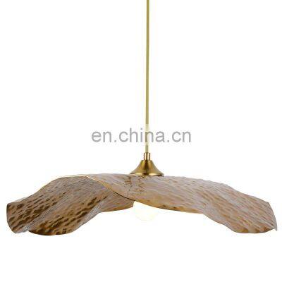 Luxury Metal Lotus Leaf Pendant Hanging Lamp For Home Restaurant Decor Ceiling Chandelier Light