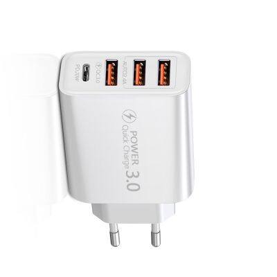 Wholesale price 3 Ports+USB Fast Phone Charger Wall QC 3.0 USB Charger For iphone 11 12 13