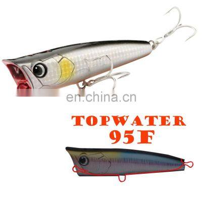 JOHNCOO Fishing Tackle 9.5cm 21g Wobbler Artificial Hard Baits Feed Popper Fishing Topwater Popper Fishing Lure