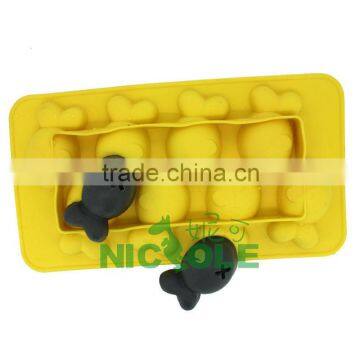 2013 zibo nicole new BC0006 novelty silicone and plastic fish ice tray mold ice cube molds