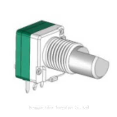 Potentiometer -9mm, horizontal, metal shaft, single gang, linear, resistance: 10kOhm,used in audio