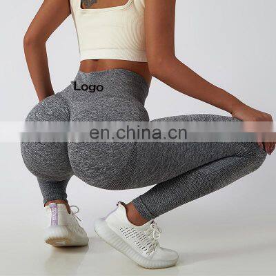 1 PCS Custom Print Logo Women Workout Yoga Clothes Seamless High Waist Scrunch Leggings Tights Pants