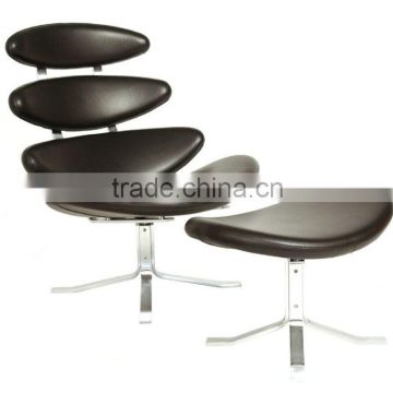 Famous design Corona lounge chair with ottoman Poul M. Volther