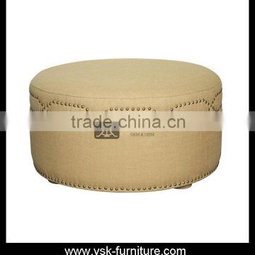 OT-077 Brass Studs Decorative Ottoman Design For 5 Star Hotel