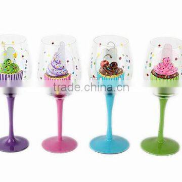 CE/EU/FDA/SGS/LFGB HIGH QUALITY HAND PAINTING WINE GLASS