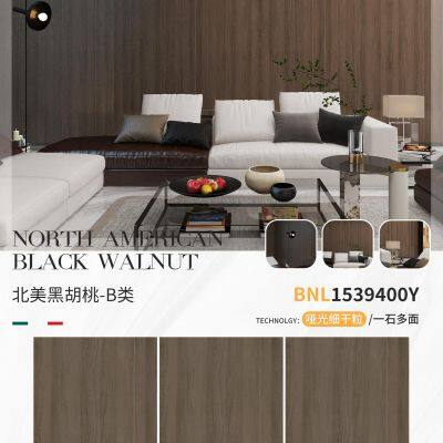 Brown Woodvein Sintered Stone 1500*3000 Black Walnut Honed Artificial Sintered Stone Slabs photo-2