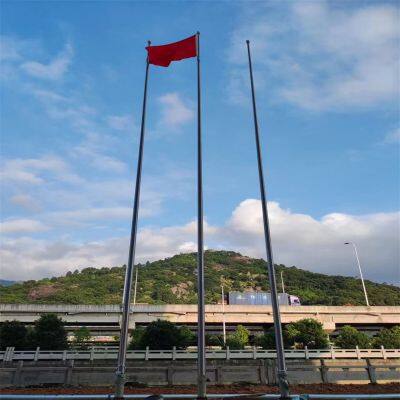 Outdoor Stainless Steel Flagpoles: 15m Tapered Type Lifting Type (Manual & Electric), High Flagpoles for Hospitals and Construction Sites Made