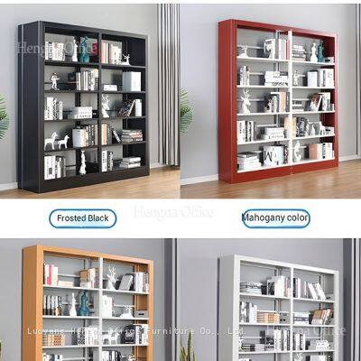 Professional Library Bookcase Customizable Partition Mahogany Wood Grain for Hospital Study photo-4