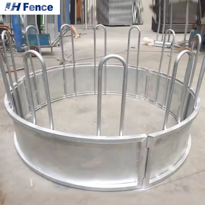 Round Type Assembled Steel Feeder Cattle Hay Saver Large Oval Horse Cow Hay Ring Feeder