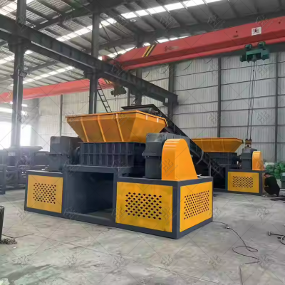 Plastiktrommel-Schredder, Plastikflaschen-Schredder, großer blauer Fass-Schredder