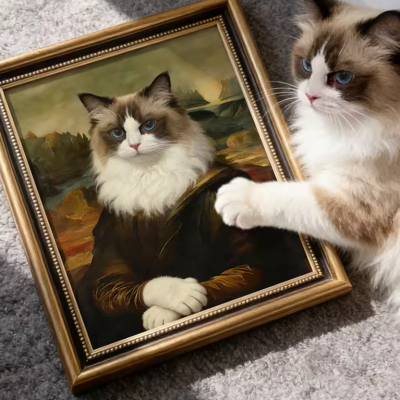 Custom Pet Portrait Oil Painting on Canvas - Handmade With Eco-Friendly Paints photo-3