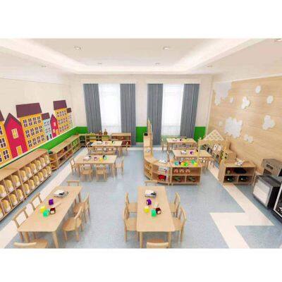 Special Desks and Chairs for Kindergartens, Children's Solid Wood Desks and Chairs, Montessori Teaching Aids, Wooden Early Education Writing Desks for Babies