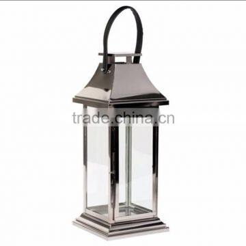 large stainless steel hurricane candle pillar -candle holder lantern