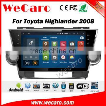 Wecaro WC-TH1012 10.2 inch android 4.4/5.1 car stereo for toyota highlander car dvd gps navigation system 2008 - 2013 Wifi RDS