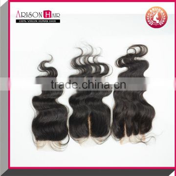 2014 Qingdao remy virgin indian hair silk base closures