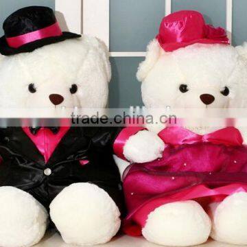 Lovely Kids Couple Pink Standing Wedding Teddy Bear/plush pink teddy bear