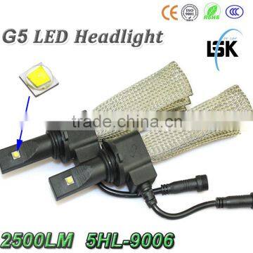 Super brightness light G5 led headlight use copper metal for safety IP65 CAR 9006 led headlight