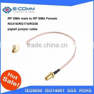 Customized cable RG174 30cm/50cm/60cm RP SMA female to RP SMA male pigtail cable