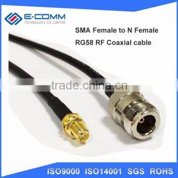 New SMA Female Jack Connector Switch N Female Jack Convertor RG142 RG316 Cable 15CM 6" Adapter photo-3