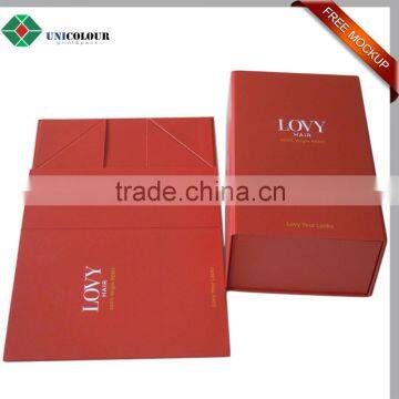 Custom rectangle folding hair extension packaging design box