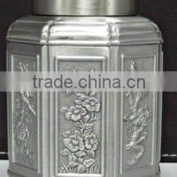 metal tea caddy