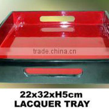 New design black and red square lacquered tray TK Vietnam