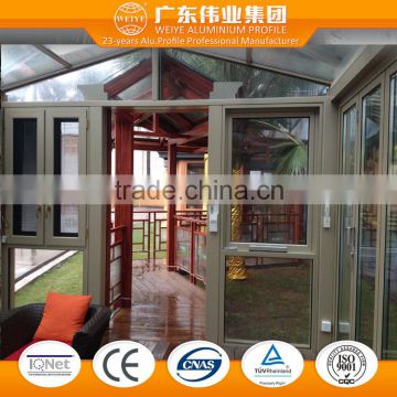 2016 new design for aluminium glass sunlight room winter garden green house