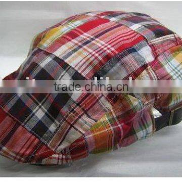 check fabric fashion cap