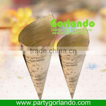 2.3" x 1.2" - 1oz.disposable biodegradable bamboo leaf cone cup