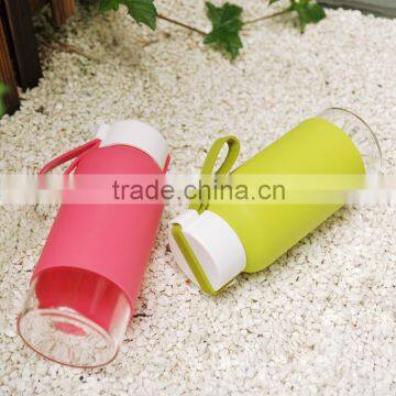 400ml HOT Plastic Sport Water Bottle With Silicone Sleeve photo-4