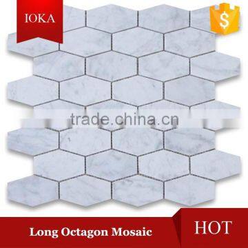 Oriental White Marble Long Octagon Mosaic Tile