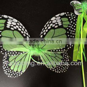 wholesale real butterfly/ fairy wing and butterfly wand carnival for kid