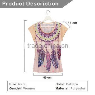 China Supplier High Quality Custom 3D Printing Women T-shirt