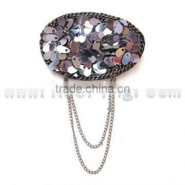 2014 Hot sale black hot shinning sequin brooches WBR-645