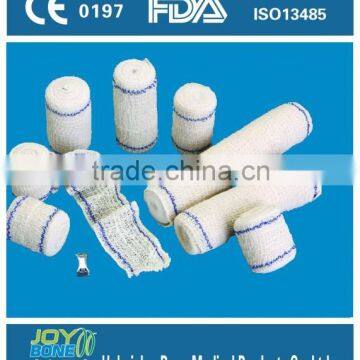 100% Pure Cotton Elastic Crepe Tape Bandage Sizes CE FDA Certificated Manufacturer