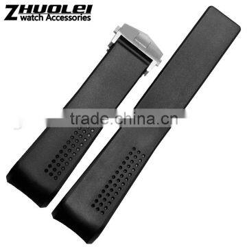 New Arrival Waterproof Black Silicone Rubber WristWatch Watch Strap Band Replacement 22mm