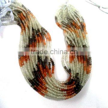 AAA+ QUALITY NATURAL MULTI MOONSTONE 3-4MM ROUNDEL FACETED LOOSE BEADS STRAND