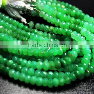 WHOLESALE LOT NATURAL CHRYSOPRASE 7-8MM RONDELLE FACETED LOOSE BEADS STRAND