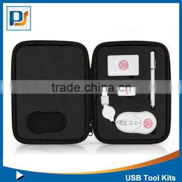 Hot selling usb travel charging set in white/computer usb kit for traveling use/power bank travel set