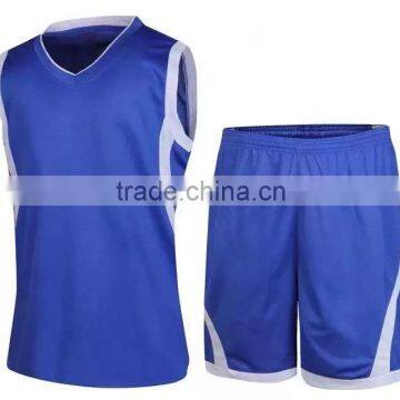 100% Knitted Polyester Custom Basketball Uniform, Shirt, Shorts in Royal/White