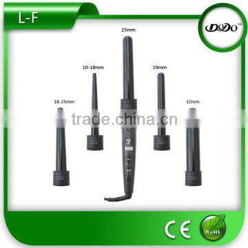 Interchangeable 5 in 1 Ceramic Coating Hair Curling Wands Multi-function LED LCD Hair Curler With Normal Color Box Gift Box photo-4