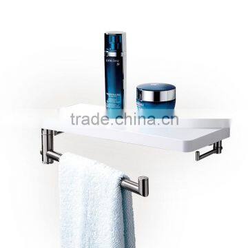 FF16051003 Modern Design Bath ABS Wall Mounting Shelf with Removable Towel Bar Bathroom Accessories Shelves for Storage